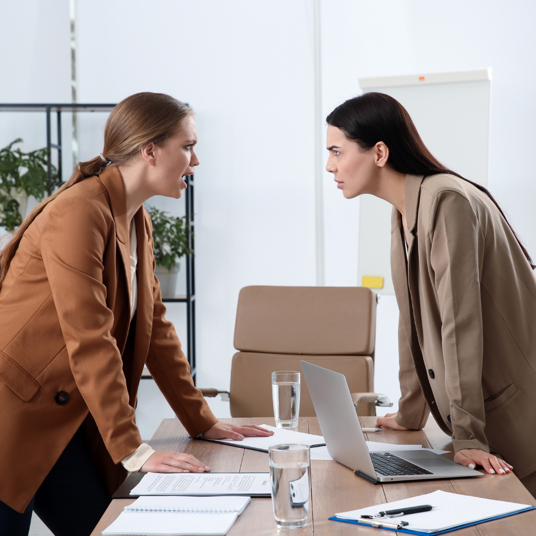 Poor Communication. Emotional Colleagues Arguing in Office. Toxic Work Environment